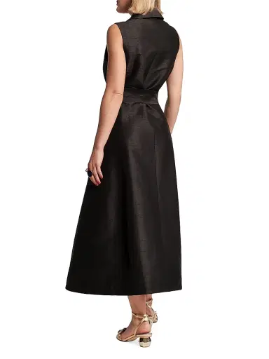 Frances Valentine Women's Lucia Wrap Midi-Dress - Black | Thumbnail 4 Frances Valentine Women's Lucia Wrap Midi-Dress - Black | Thumbnail 4
