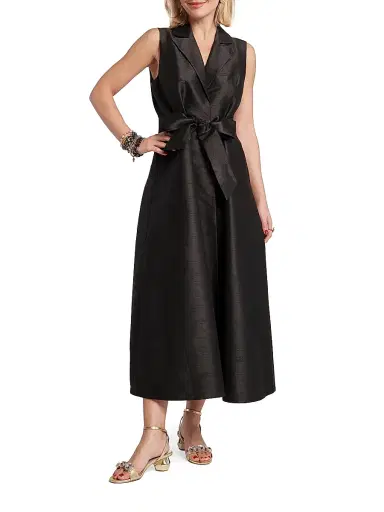 Frances Valentine Women's Lucia Wrap Midi-Dress - Black | Thumbnail 1 Frances Valentine Women's Lucia Wrap Midi-Dress - Black | Thumbnail 1