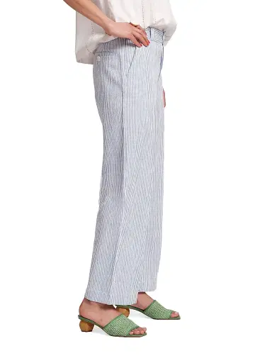 Frances Valentine Women's Coleman Seersucker Relaxed-Fit Pants | Thumbnail 2