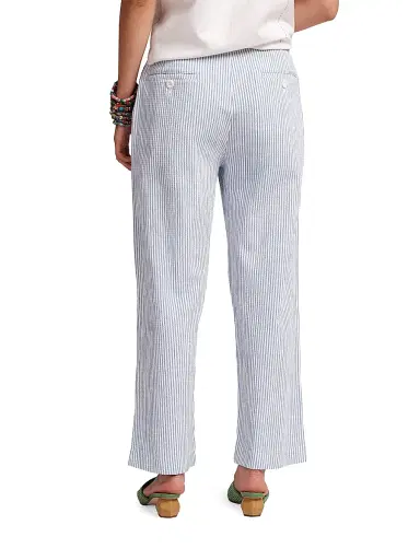 Frances Valentine Women's Coleman Seersucker Relaxed-Fit Pants | Thumbnail 3