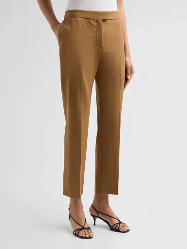 Altuzarra Women's Todd Linen-Blend Straight Pants - Saddle - Size 12 | Thumbnail 4
