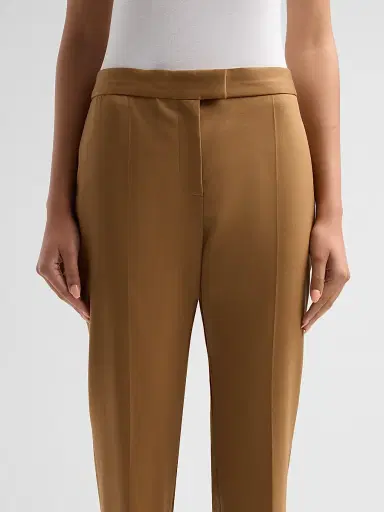 Altuzarra Women's Todd Linen-Blend Straight Pants - Saddle - Size 12 | Thumbnail 5