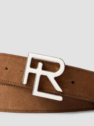 Ralph Lauren Purple Label Men's Stacked R-Buckle Suede Belt - Honey Brown - Size 42 | Thumbnail 4 Ralph Lauren Purple Label Men's Stacked R-Buckle Suede Belt - Honey Brown - Size 42 | Thumbnail 4