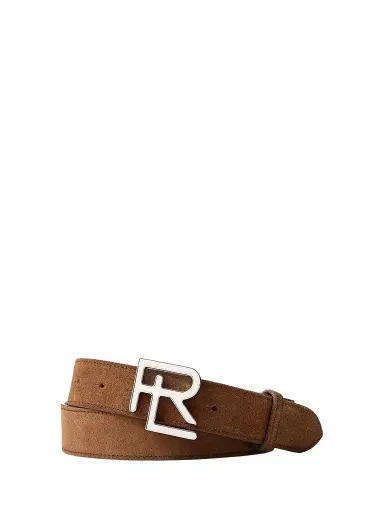 Ralph Lauren Purple Label Men's Stacked R-Buckle Suede Belt - Honey Brown - Size 42 | Thumbnail 1 Ralph Lauren Purple Label Men's Stacked R-Buckle Suede Belt - Honey Brown - Size 42 | Thumbnail 1