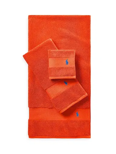 Ralph Lauren Polo Player Cotton Bath Mat - Sailing Orange - Size Bath Mat | Thumbnail 2