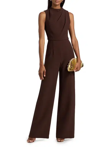 BLACK HALO Women's Corinne Sleeveless Flared-Leg Jumpsuit - Espresso - Size 14 | Thumbnail 3 BLACK HALO Women's Corinne Sleeveless Flared-Leg Jumpsuit - Espresso - Size 14 | Thumbnail 3