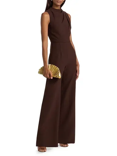 BLACK HALO Women's Corinne Sleeveless Flared-Leg Jumpsuit - Espresso - Size 14 | Thumbnail 4 BLACK HALO Women's Corinne Sleeveless Flared-Leg Jumpsuit - Espresso - Size 14 | Thumbnail 4
