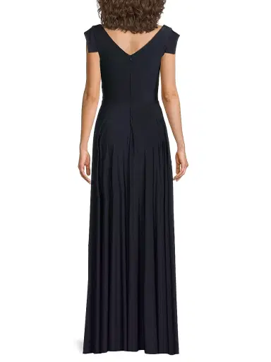 BLACK HALO Women's EVE Jackie O Off-the-Shoulder Gown - Pacific Blue - Size 10 | Thumbnail 5