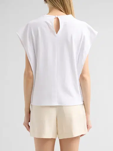 TANYA TAYLOR Women's Adrien Draped Top - Optic White - Size Large | Thumbnail 3