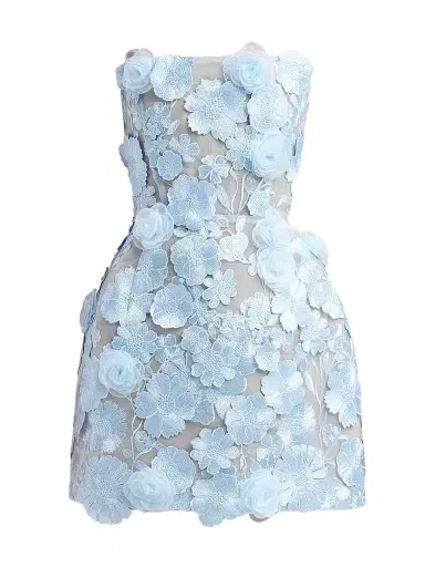 Bronx and Banco Women's Maraya Bouquet Mini Dress - Powder Blue | Thumbnail 1 Bronx and Banco Women's Maraya Bouquet Mini Dress - Powder Blue | Thumbnail 1