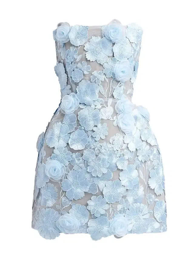 Bronx Banco Women's Maraya Bouquet Mini Dress - Powder Blue