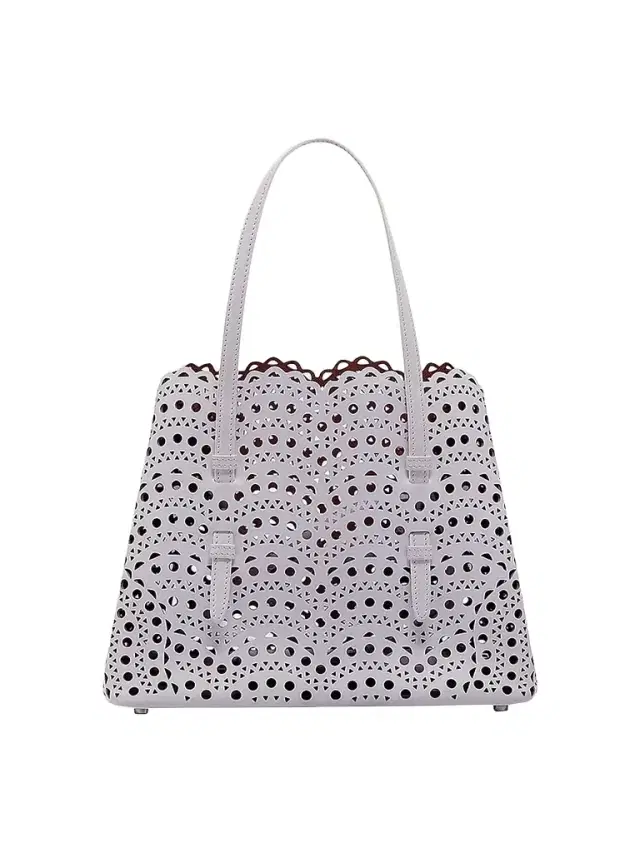 ALAIA Women's Mina 25 Perforated Leather Tote - Bleu Lavande