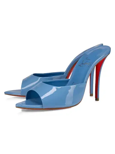 Christian Louboutin Women's Miss Z 100MM Patent Leather Mule Sandals | Thumbnail 2 Christian Louboutin Women's Miss Z 100MM Patent Leather Mule Sandals | Thumbnail 2