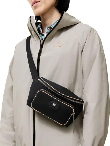 Burberry Men's EKD Stamp Check-Trim Belt Bag | Thumbnail 2