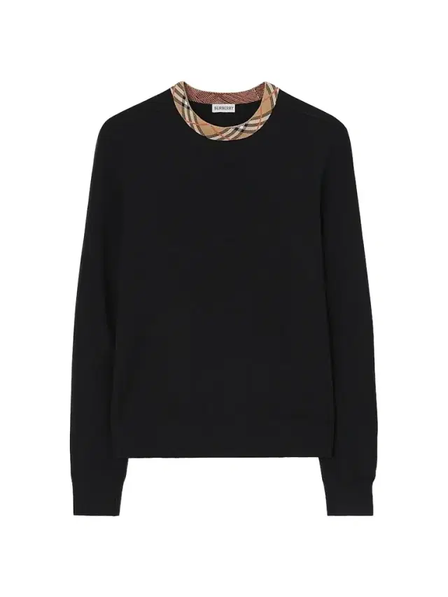 Burberry Men's Michael Check Collar Sweater - Black