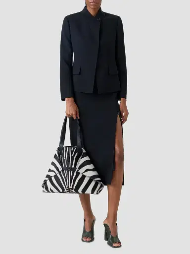 Akris Women's Ai Medium Zebra-Print Calf Hair Shoulder Tote | Thumbnail 2 Akris Women's Ai Medium Zebra-Print Calf Hair Shoulder Tote | Thumbnail 2