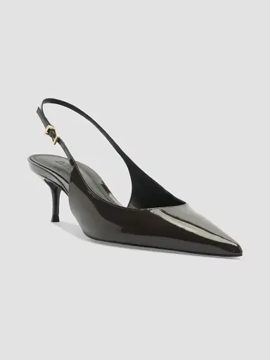 Schutz Women's Paola 65MM Patent Leather Slingback Pumps - Dark Brown - Size 11 | Thumbnail 2