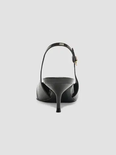 Schutz Women's Paola 65MM Patent Leather Slingback Pumps - Dark Brown - Size 11 | Thumbnail 4