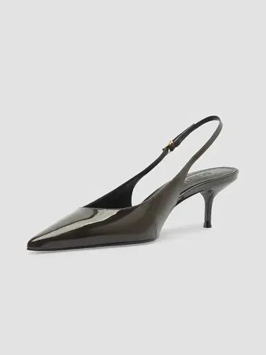 Schutz Women's Paola 65MM Patent Leather Slingback Pumps - Dark Brown - Size 11 | Thumbnail 5