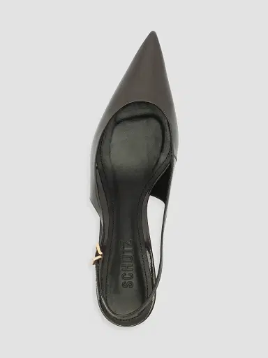 Schutz Women's Paola 65MM Patent Leather Slingback Pumps - Dark Brown - Size 11 | Thumbnail 7