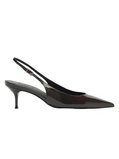 Schutz Women's Paola 65MM Patent Leather Slingback Pumps - Dark Brown - Size 11 | Thumbnail 1