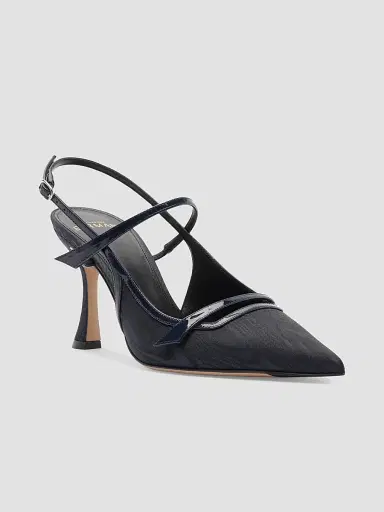 Alexandre Birman Women's Tita Moire 85MM Pumps - Marino Oscuro | Thumbnail 2