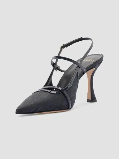 Alexandre Birman Women's Tita Moire 85MM Pumps - Marino Oscuro | Thumbnail 5