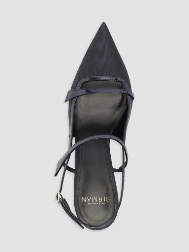 Alexandre Birman Women's Tita Moire 85MM Pumps - Marino Oscuro | Thumbnail 7