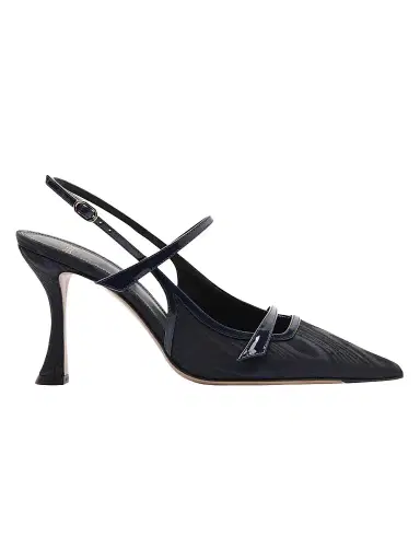 Alexandre Birman Women's Tita Moire 85MM Pumps - Marino Oscuro | Thumbnail 1