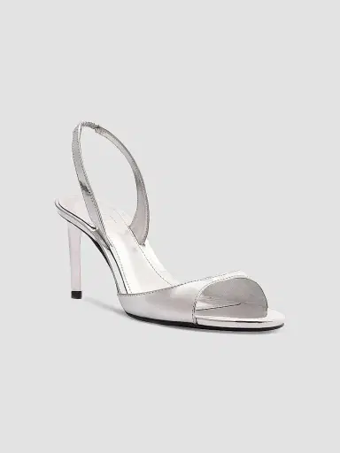 Schutz Women's Scarlett 80MM Leather Slingback Sandals - Silver - Size 9 | Thumbnail 2 Schutz Women's Scarlett 80MM Leather Slingback Sandals - Silver - Size 9 | Thumbnail 2