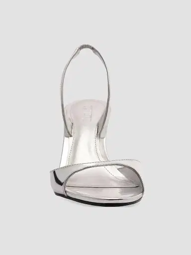 Schutz Women's Scarlett 80MM Leather Slingback Sandals - Silver - Size 9 | Thumbnail 6 Schutz Women's Scarlett 80MM Leather Slingback Sandals - Silver - Size 9 | Thumbnail 6