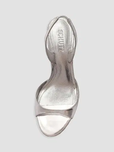 Schutz Women's Scarlett 80MM Leather Slingback Sandals - Silver - Size 9 | Thumbnail 7 Schutz Women's Scarlett 80MM Leather Slingback Sandals - Silver - Size 9 | Thumbnail 7