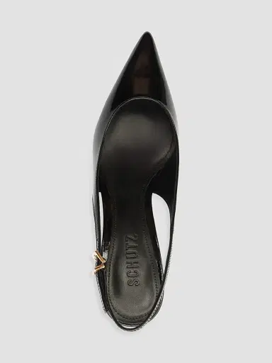 Schutz Women's Paola 65MM Patent Leather Slingback Pumps - Black - Size 11 | Thumbnail 7