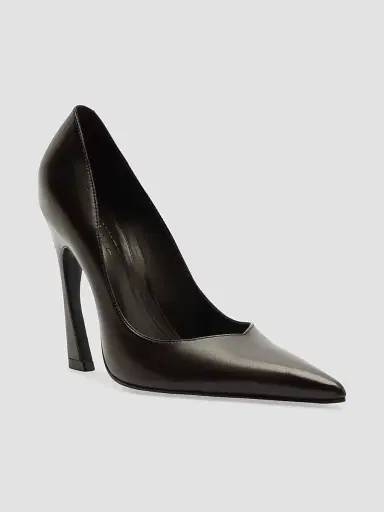 Schutz Women's Lexi 1MM Leather Curved-Heel Pumps - Dark Brown | Thumbnail 2