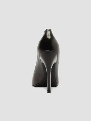Schutz Women's Lexi 1MM Leather Curved-Heel Pumps - Dark Brown | Thumbnail 4