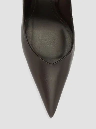Schutz Women's Lexi 1MM Leather Curved-Heel Pumps - Dark Brown | Thumbnail 8