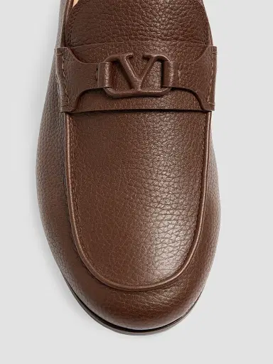 Valentino Garavani Men's VLogo Signature Deer Leather Loafers - Brown - Size 10 | Thumbnail 5 Valentino Garavani Men's VLogo Signature Deer Leather Loafers - Brown - Size 10 | Thumbnail 5
