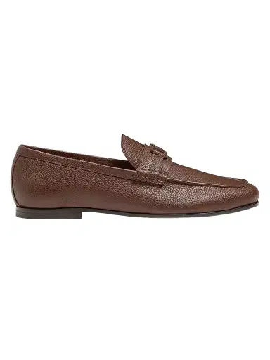 Valentino Garavani Men's VLogo Signature Deer Leather Loafers - Brown - Size 10 | Thumbnail 1 Valentino Garavani Men's VLogo Signature Deer Leather Loafers - Brown - Size 10 | Thumbnail 1