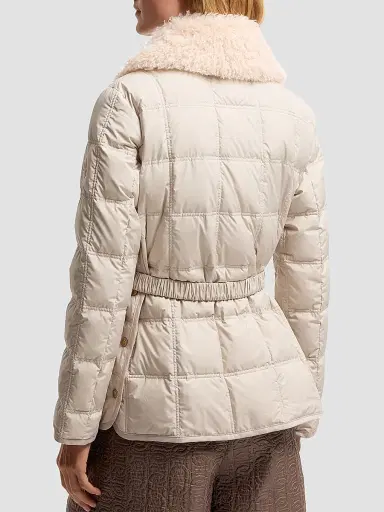 Moncler Women's Cygnes Puffer Jacket with Belt - Light Beige - Size XXL | Thumbnail 3