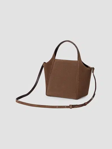 Brunello Cucinelli Women's Sartorial Small Bucket Bag in Suede - Caramel | Thumbnail 3