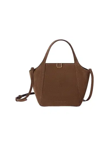Brunello Cucinelli Women's Sartorial Small Bucket Bag in Suede - Caramel | Thumbnail 1