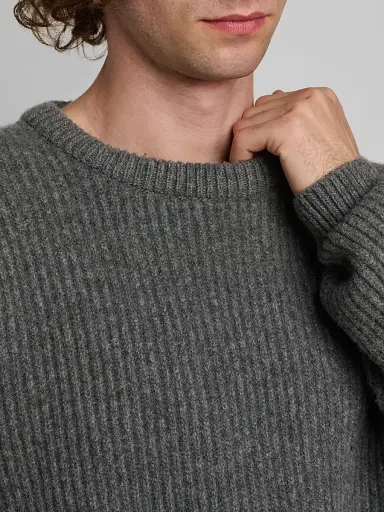 Jil Sander Men's Fisherman's Rib Knit Crewneck Sweater - Koala | Thumbnail 5