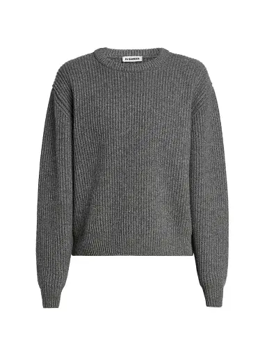 Jil Sander Men's Fisherman's Rib Knit Crewneck Sweater - Koala | Thumbnail 1