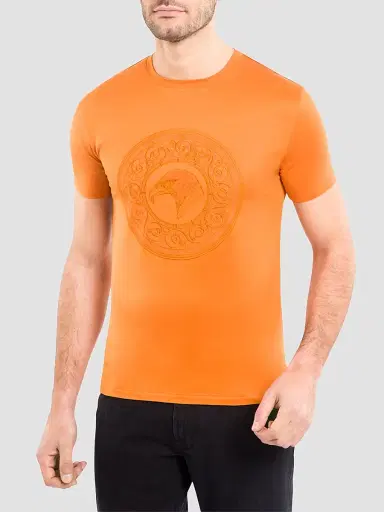 Stefano Ricci Men's Eagle Embroidered Logo T-Shirt - Mango Yellow | Thumbnail 2 Stefano Ricci Men's Eagle Embroidered Logo T-Shirt - Mango Yellow | Thumbnail 2