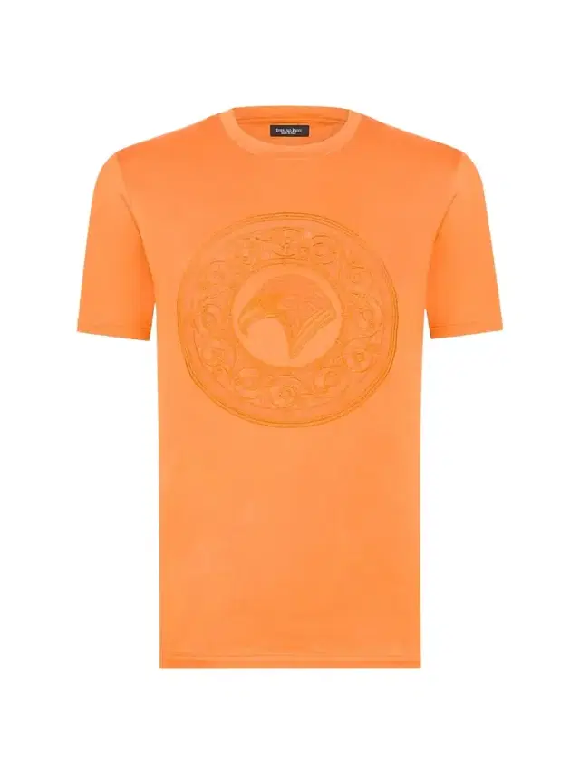 Stefano Ricci Men's Eagle Embroidered Logo T-Shirt - Mango Yellow