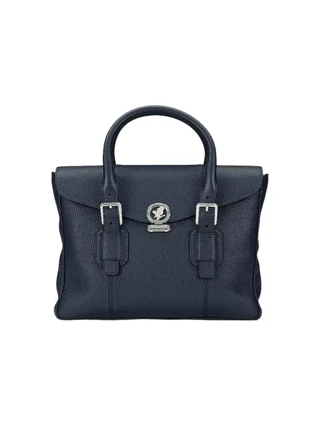 Men's Luxury Flap Calfskin Briefcase - Navy