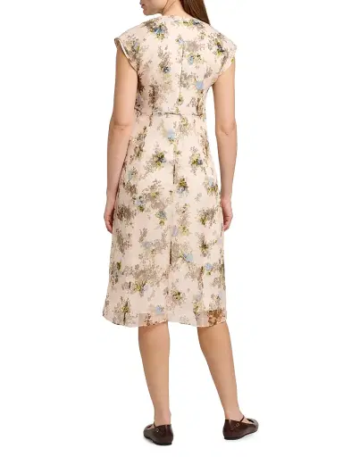 Jil Sander Women's Floral Silk Crepe Dress - Peonia - Size 4 | Thumbnail 5 Jil Sander Women's Floral Silk Crepe Dress - Peonia - Size 4 | Thumbnail 5
