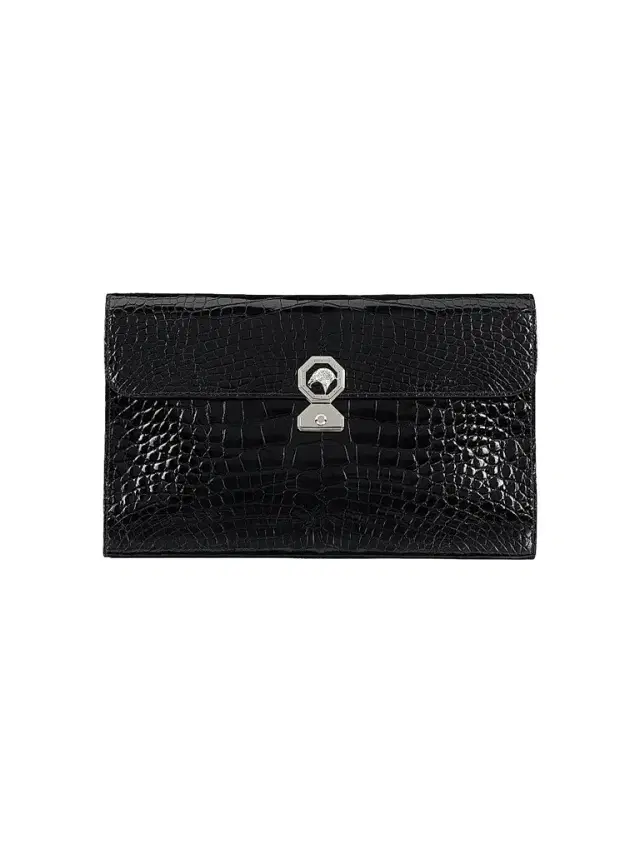 Stefano Ricci Men's Crocodile Envelope Portfolio Bag - Black