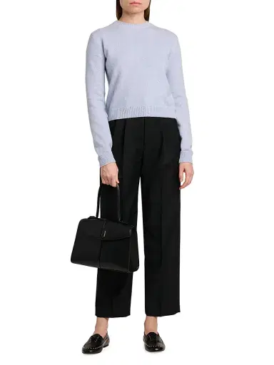 Jil Sander Women's Wool-Cashmere Crewneck Sweater - Blue Haze - Size 10 | Thumbnail 2