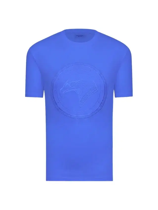 Men's Eagle Embroidered Logo T-Shirt - Azure Blue